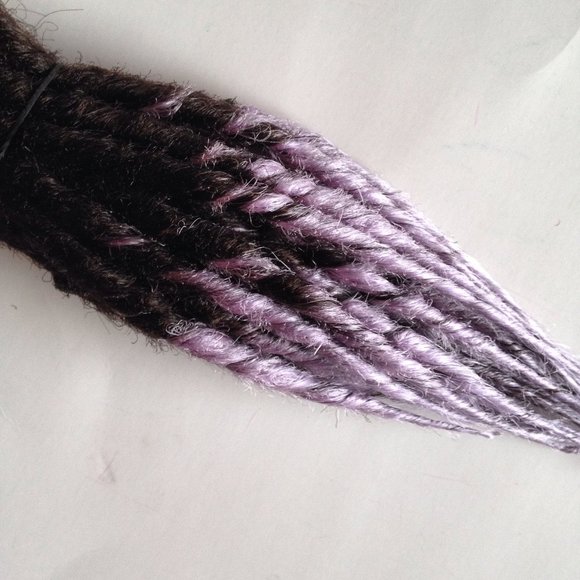 Ombre Brown Purple Dread Dreadlock Hair Extensions